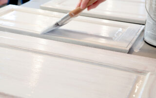 Cabinet painting and finishing with white paint