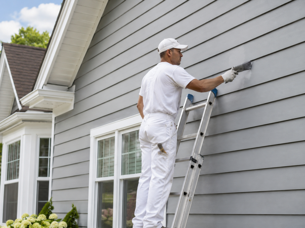 Exterior siding painted by Empire Painting