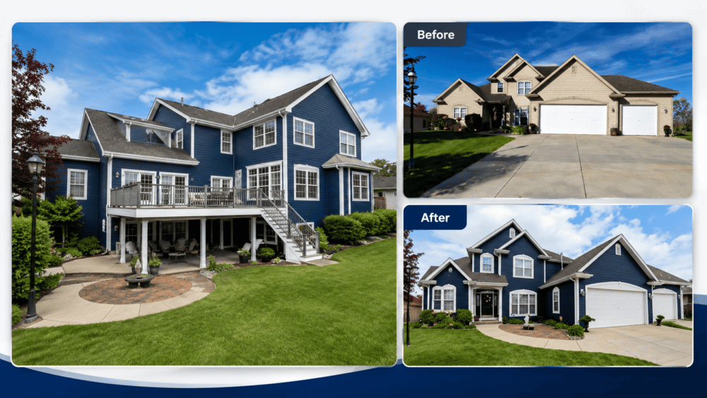 Exterior painting transformation near Elm Grove