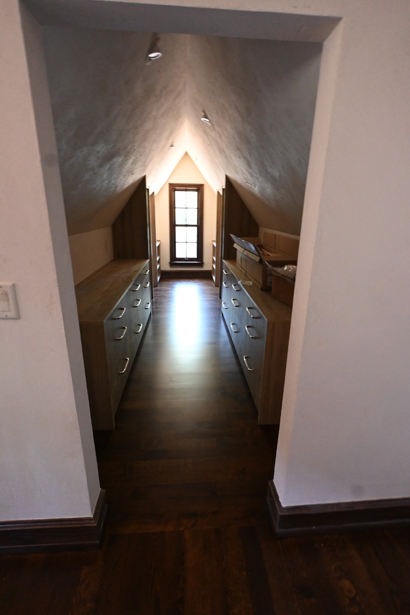 Wood built-ins and trim in the Whitefish Bay home