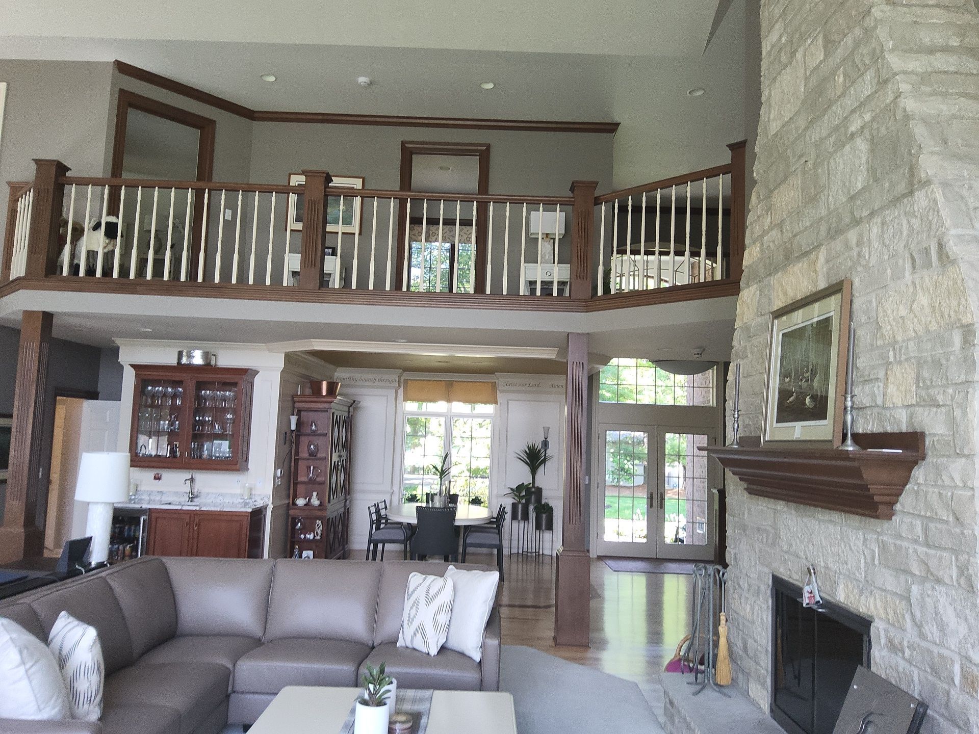 Oconomowoc great room with painted walls and detailed woodwork