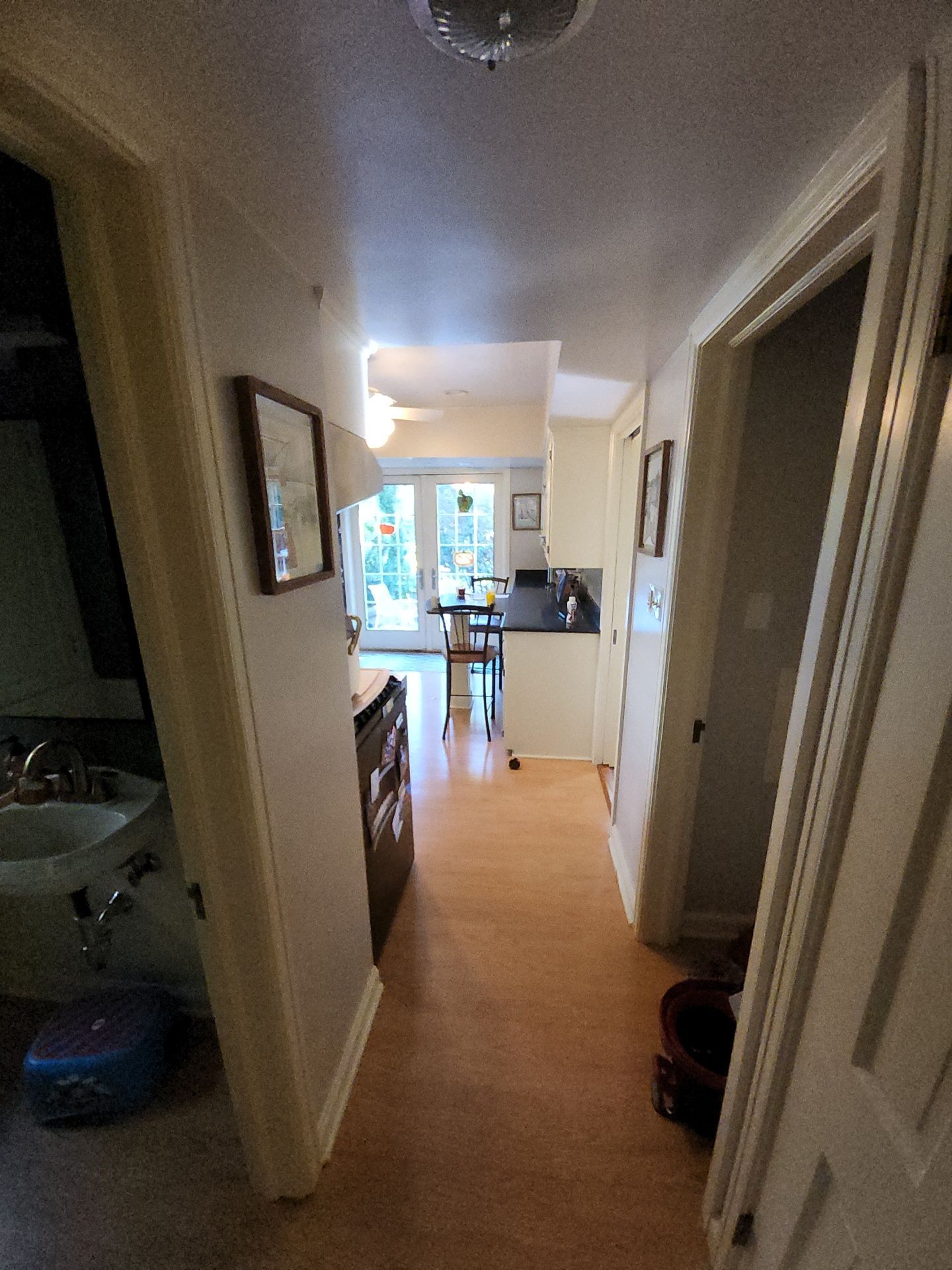 Wauwatosa hallway with painted walls and white door trim